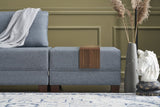 Corner sofa with sleeping function on the left fly blue