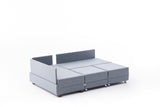 Corner sofa with sleeping function on the left fly blue