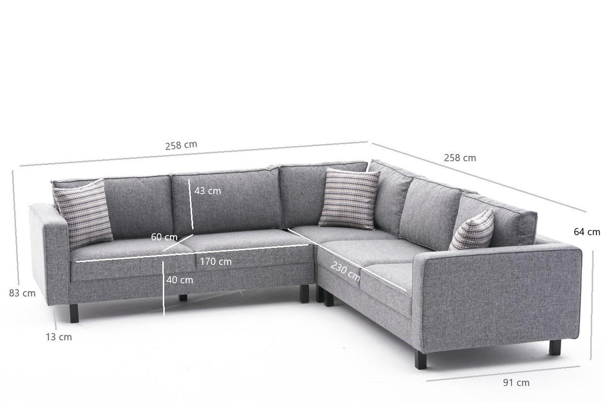 Corner sofa bale gray