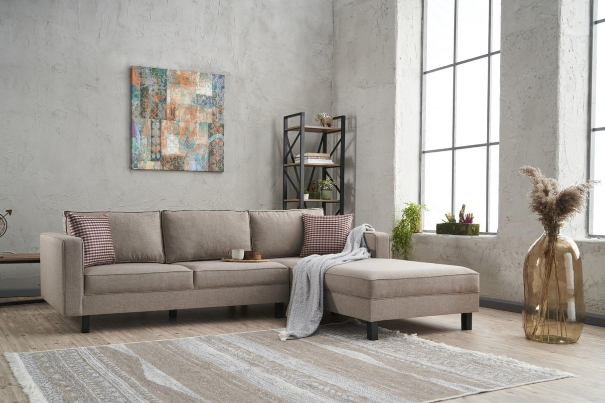 Corner sofa on the right bare cream