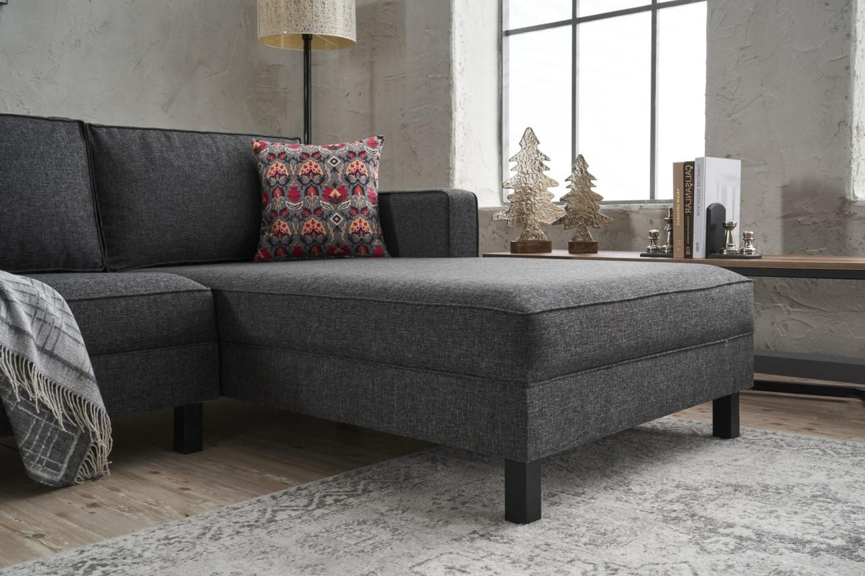 Corner sofa on the right bare anthracite