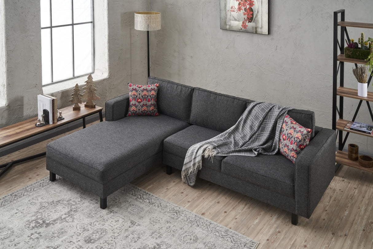 Corner sofa left bare anthracite