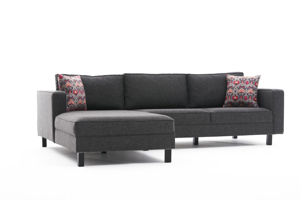 Corner sofa left bare anthracite