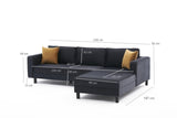 Corner sofa on the right bare anthracite