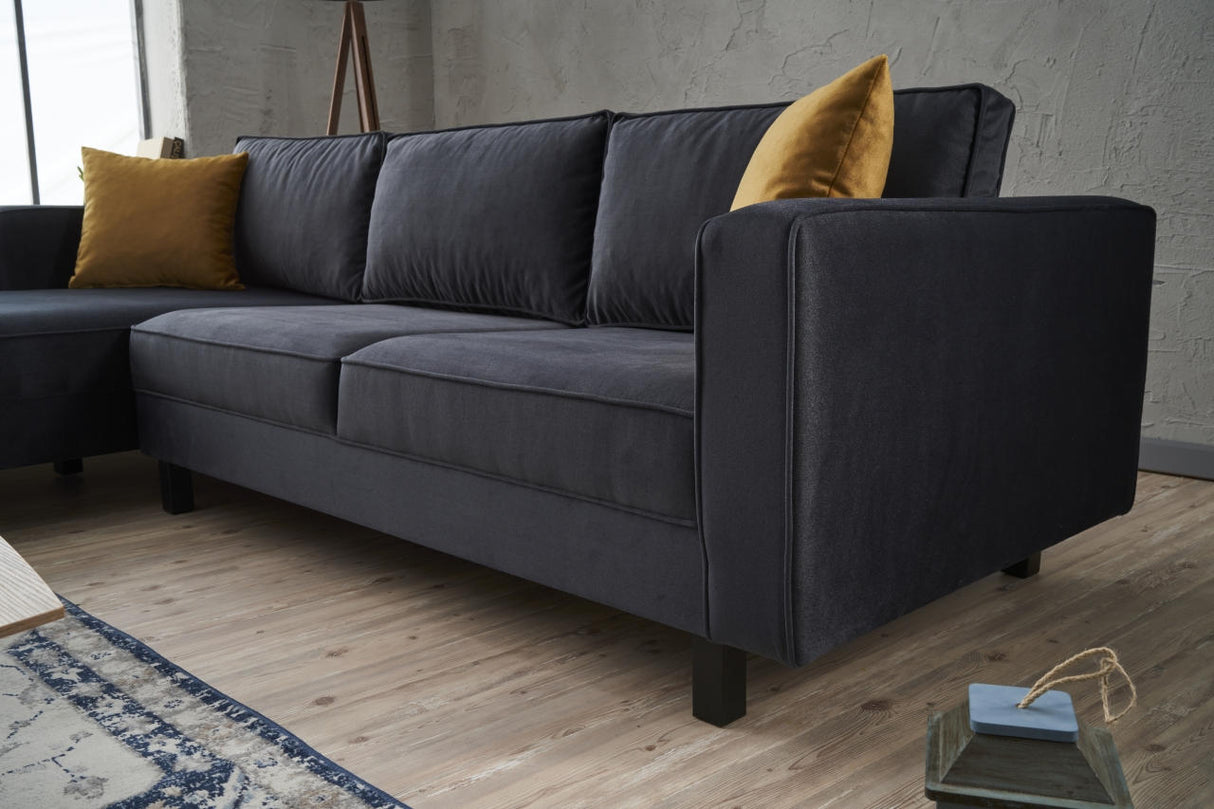 Corner sofa left bare anthracite