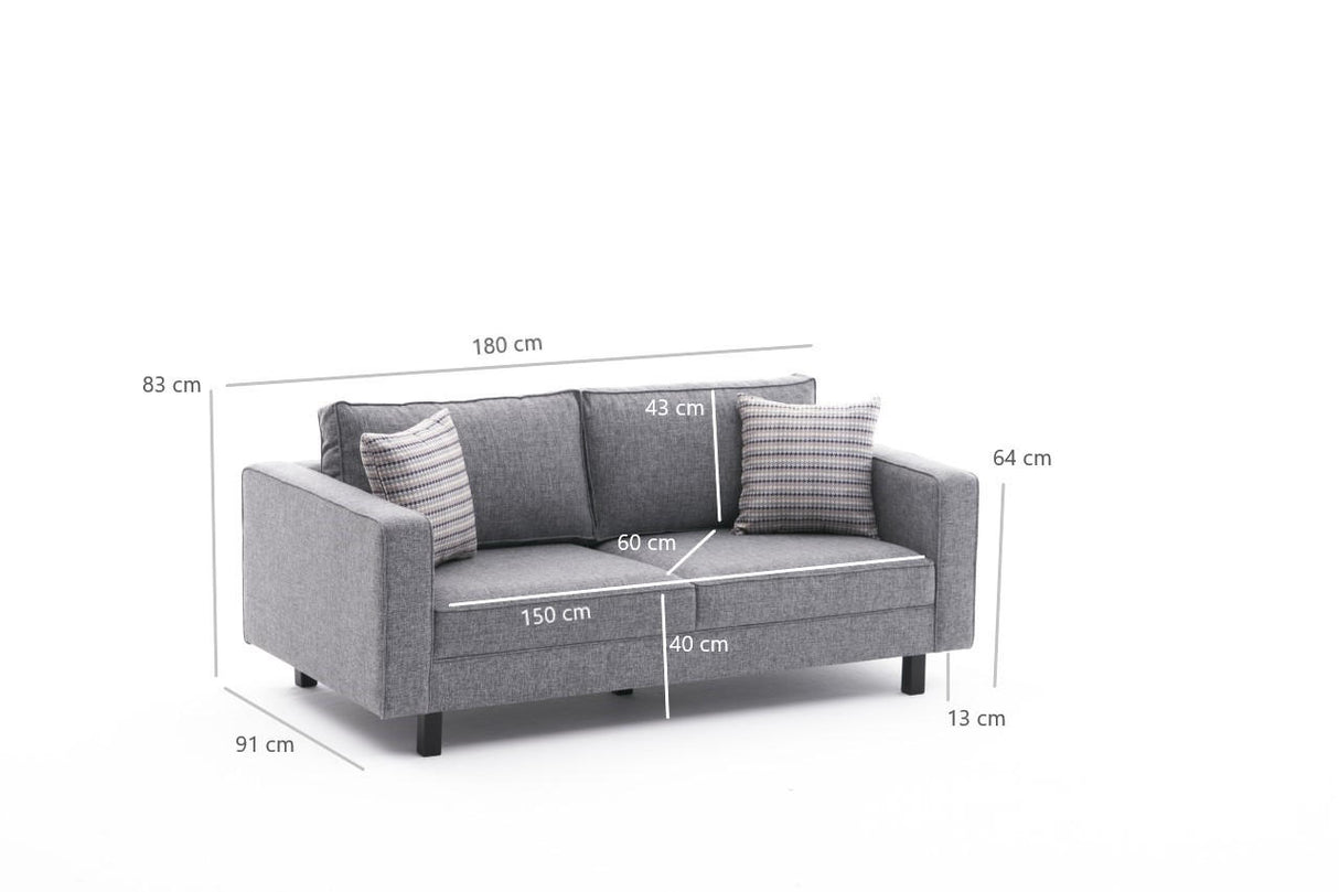 2-seater sofa bare gray