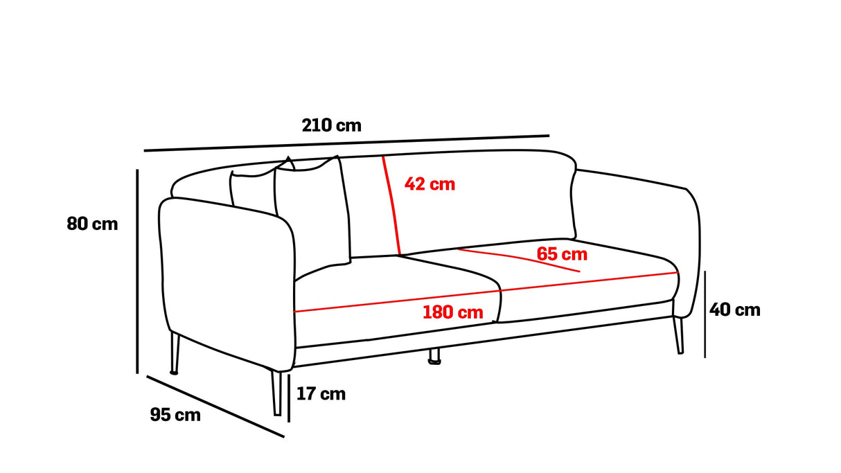 3-seater sofa bed Venus cream