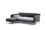 Corner sofa on the left with sleeping function Venus Anthracite