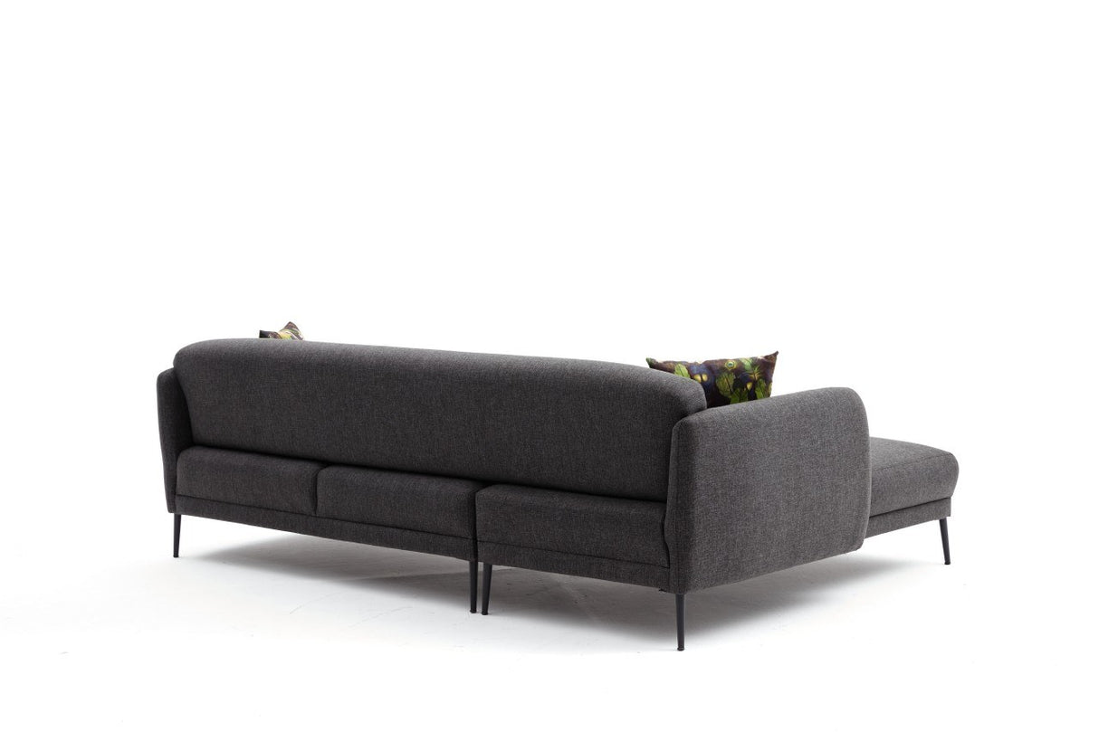 Corner sofa on the left with sleeping function Venus Anthracite