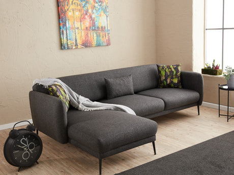 Corner sofa on the left with sleeping function Venus Anthracite