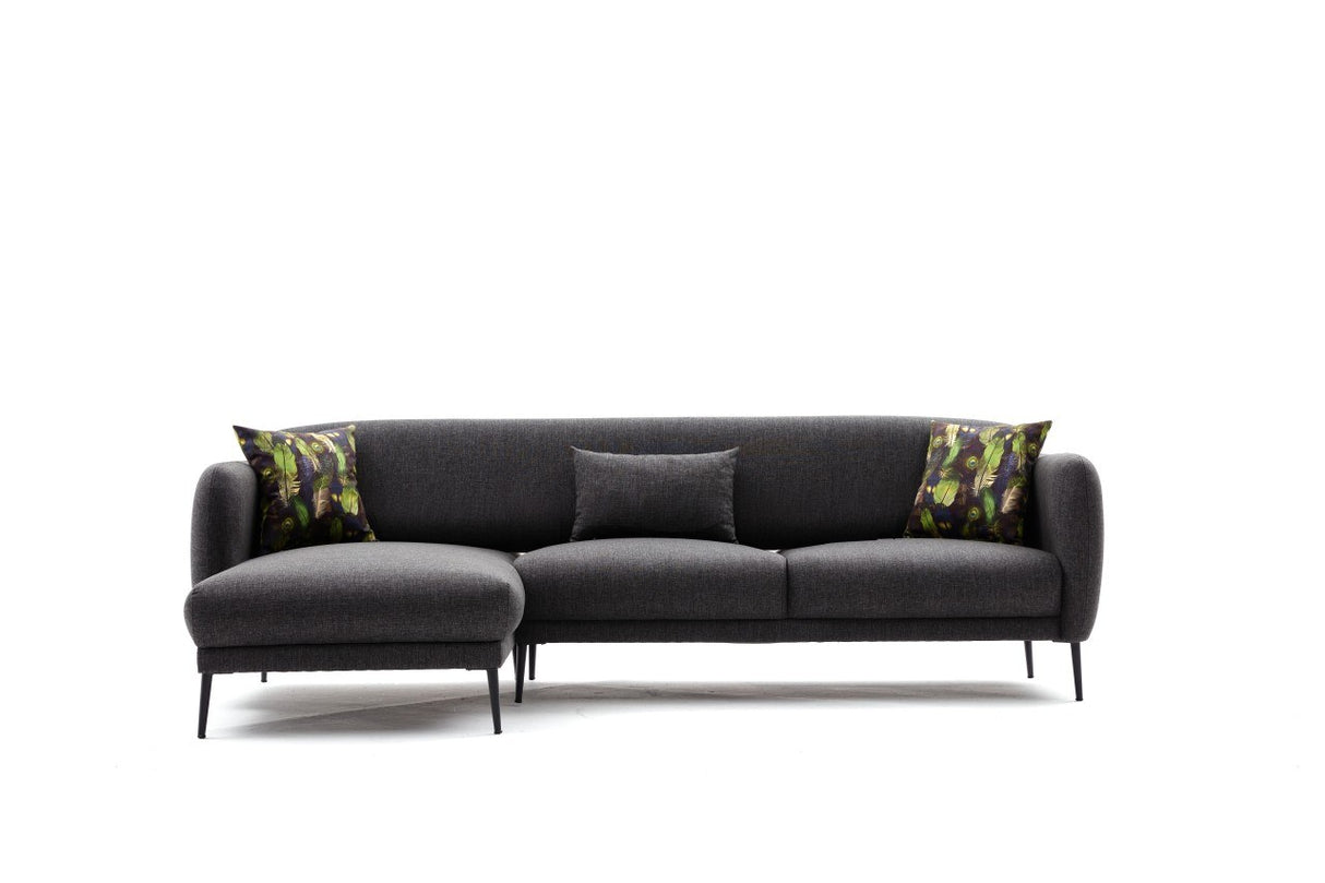 Corner sofa on the left with sleeping function Venus Anthracite