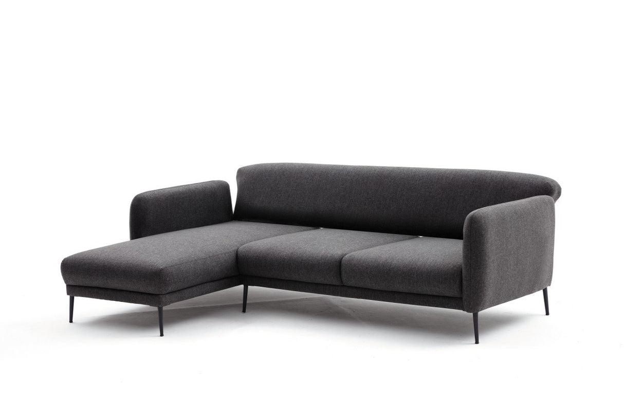 Corner sofa on the left with sleeping function Venus Anthracite