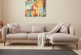 Corner sofa on the right with sleeping function Venus cream