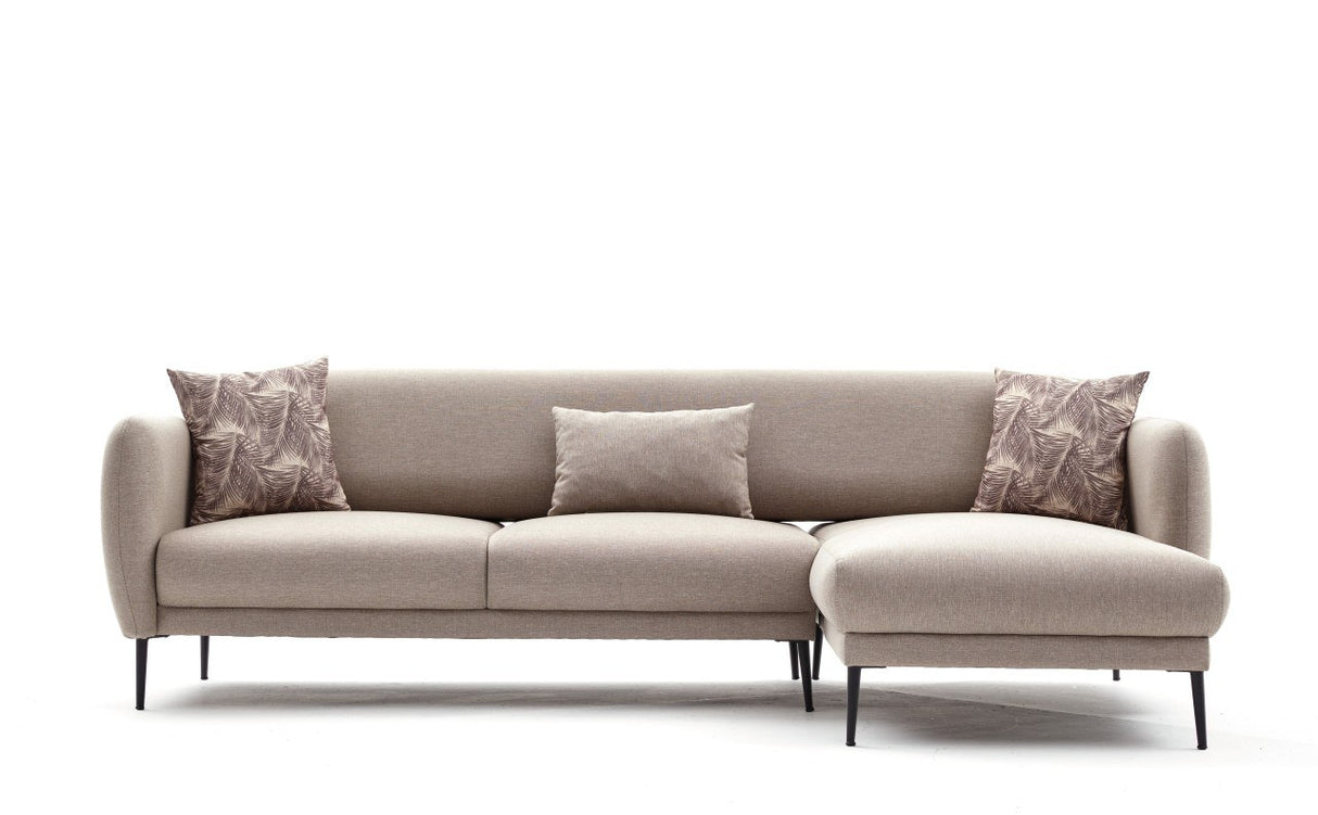 Corner sofa on the right with sleeping function Venus cream