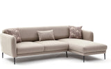 Corner sofa on the right with sleeping function Venus cream