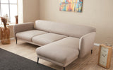 Corner sofa on the right with sleeping function Venus cream