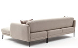 Corner sofa on the right with sleeping function Venus cream