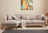 Corner sofa on the left with sleeping function Venus cream