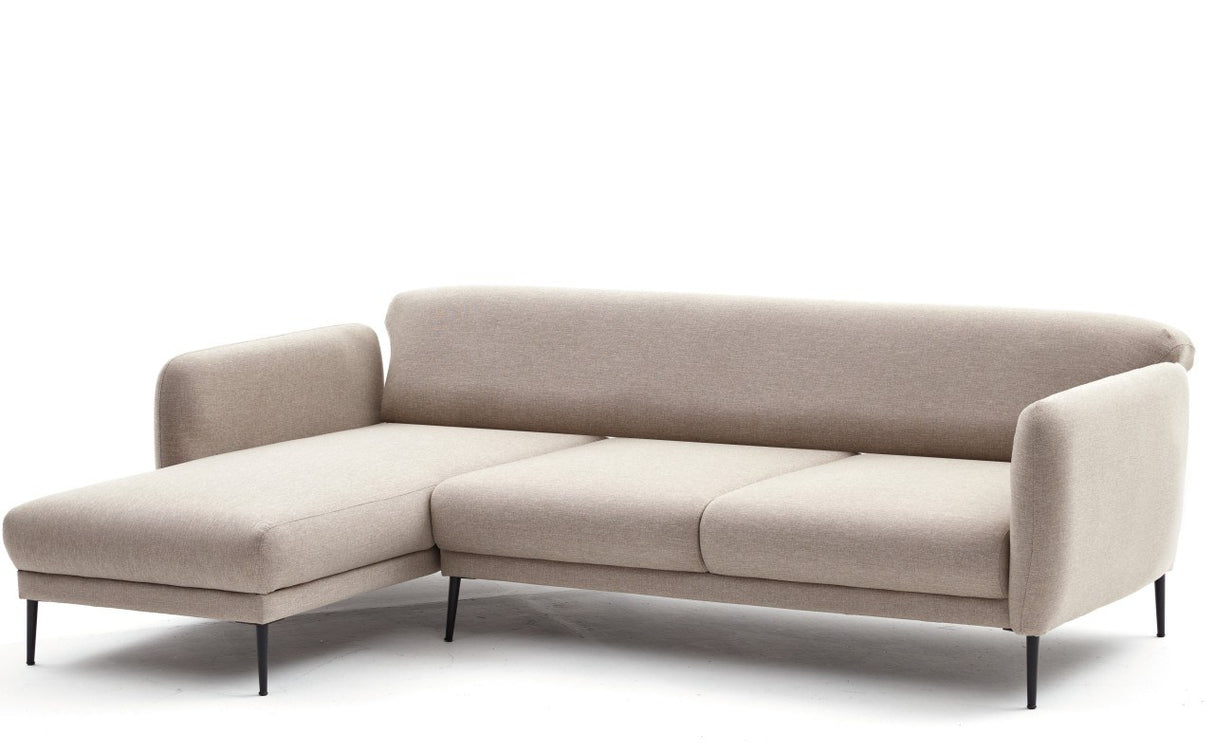 Corner sofa on the left with sleeping function Venus cream