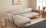 Corner sofa on the left with sleeping function Venus cream