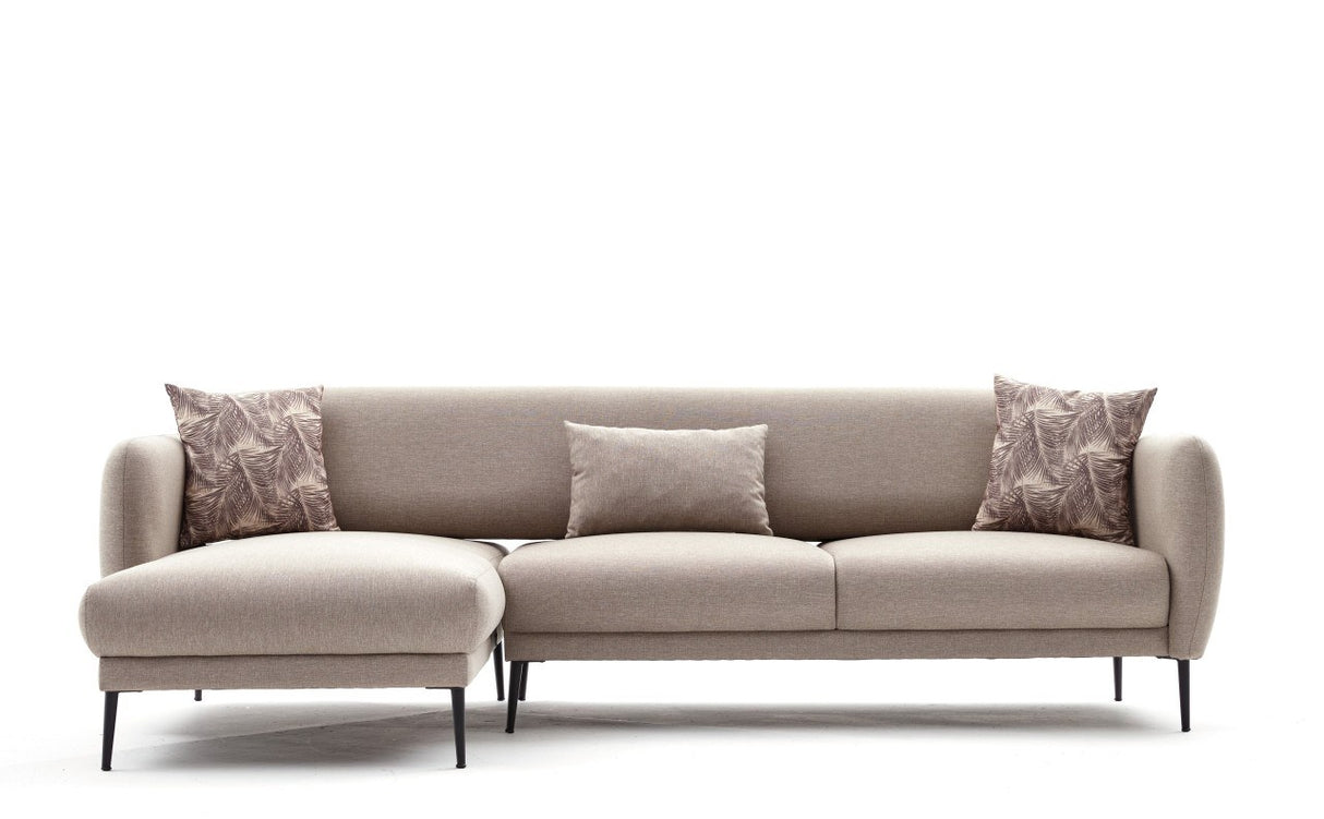 Corner sofa on the left with sleeping function Venus cream