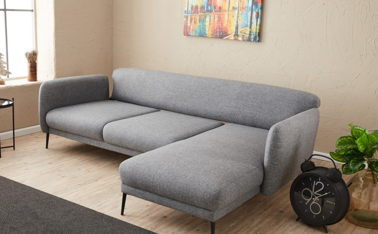 Corner sofa right with sleeping function Venus Gray