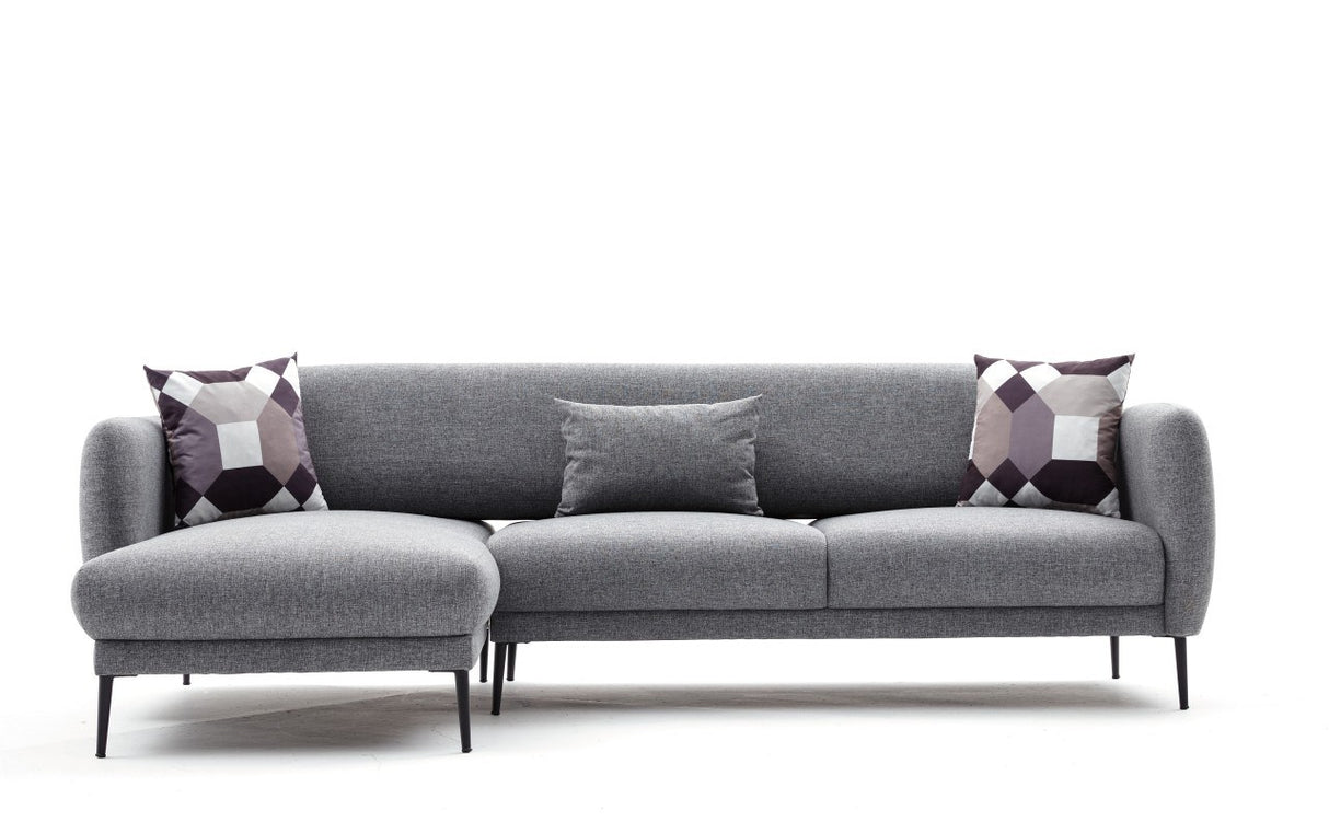 Corner sofa on the left with sleeping function Venus Gray