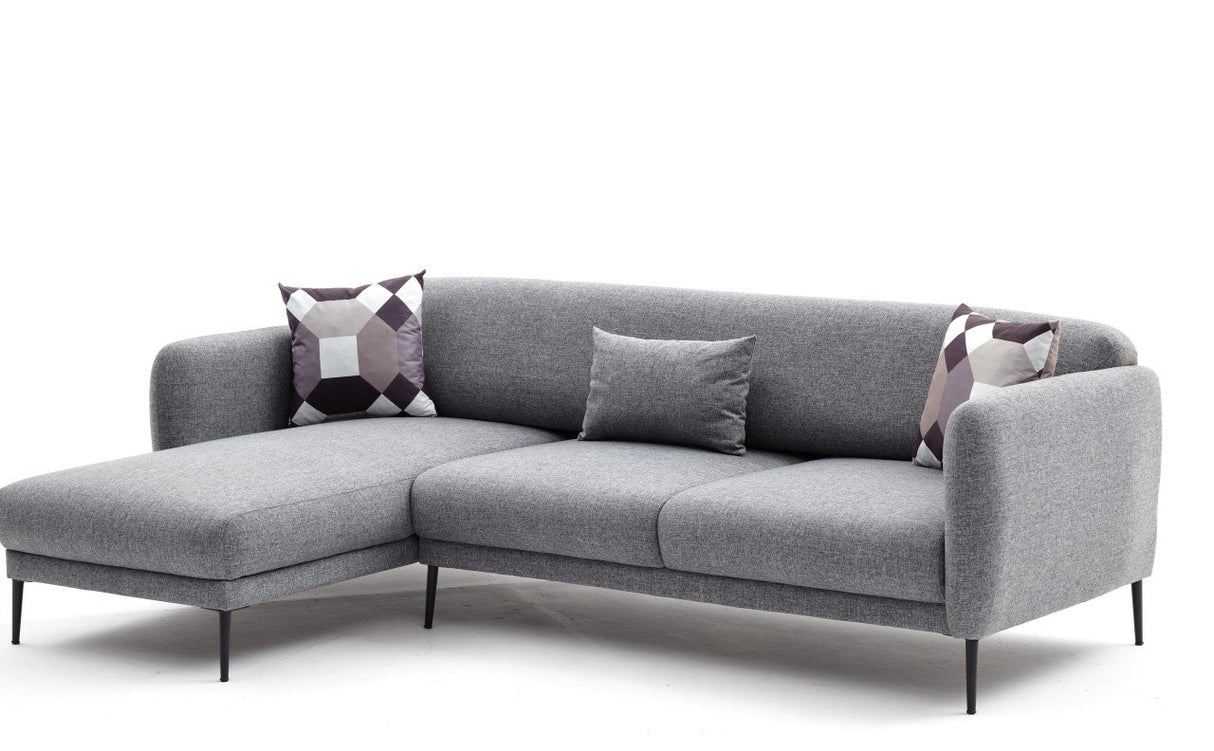 Corner sofa on the left with sleeping function Venus Gray