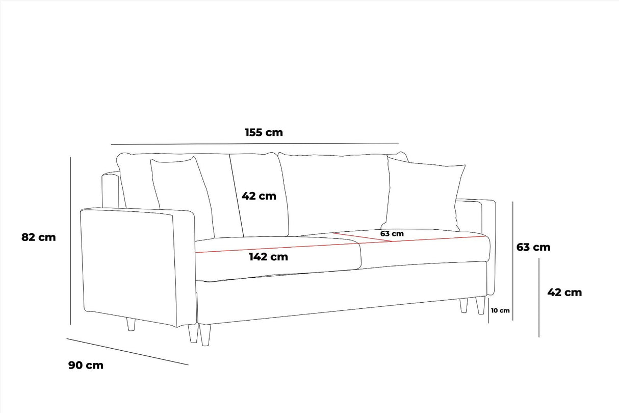 2-seater sofa eva gray