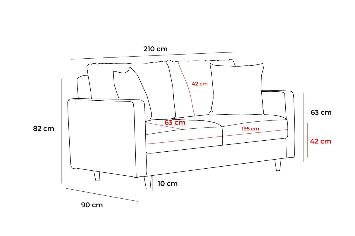 3-seater bank Eva Anthracite