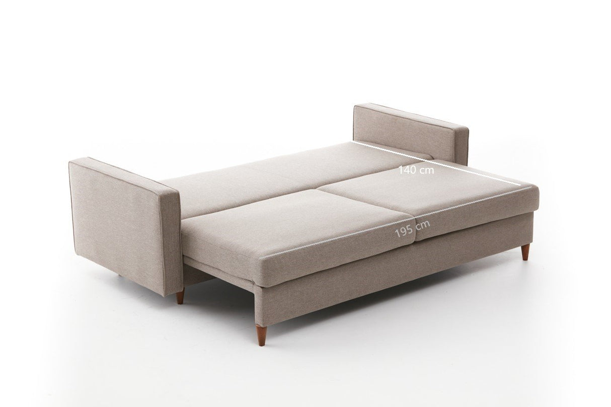 3-seater sofa bed Eva Crème