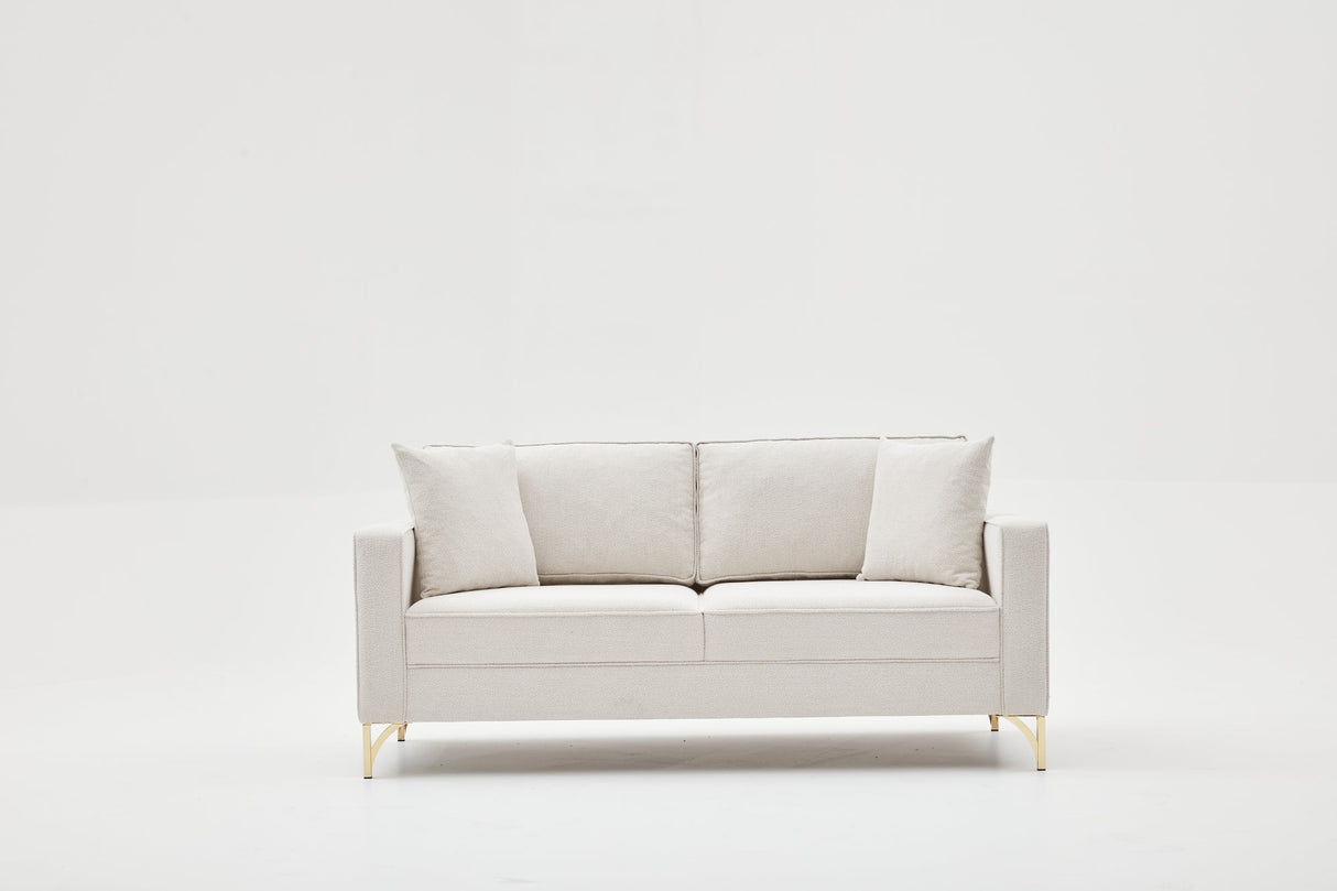 2-seater Bank Berlin cream gold