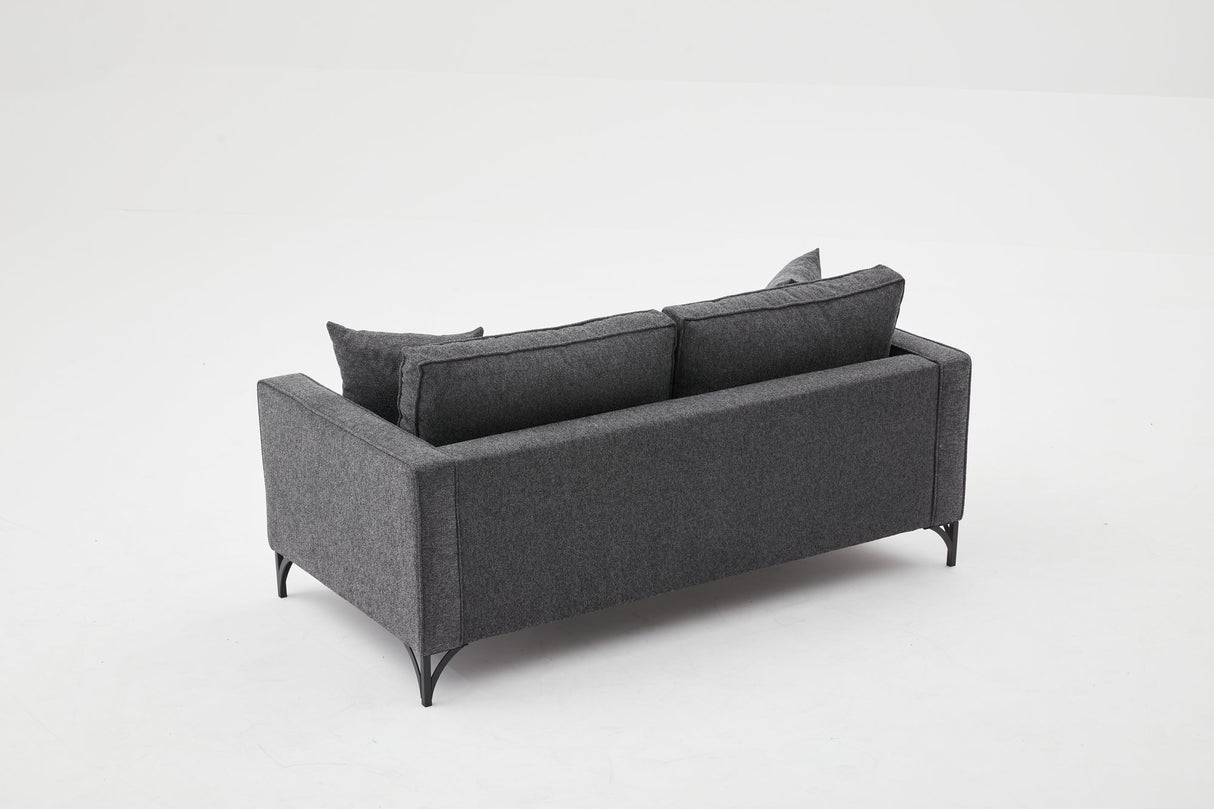 2-seater Bank Berlin Anthracite Black