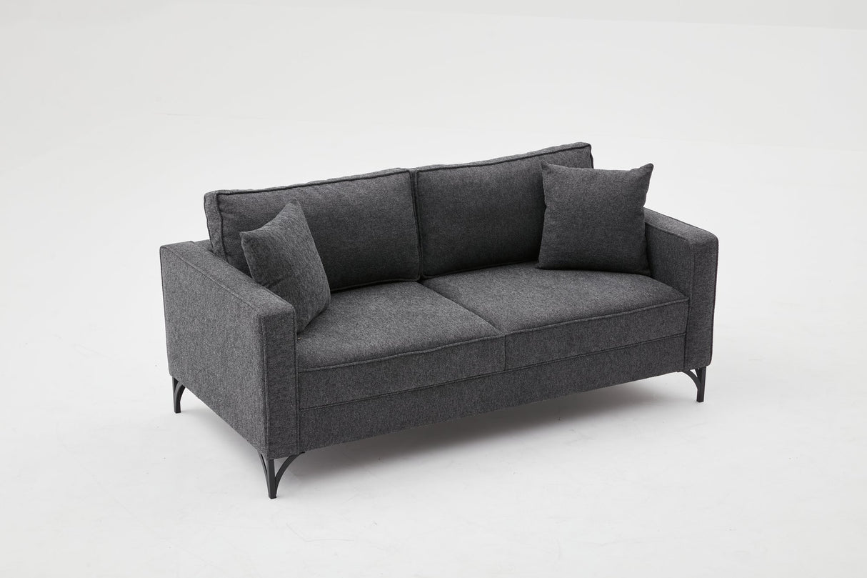 2-seater Bank Berlin Anthracite Black