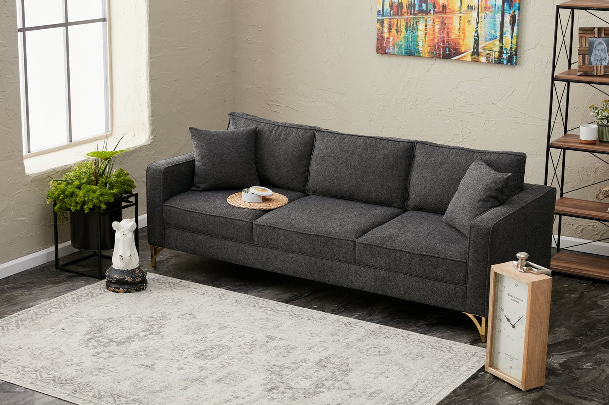 3-seater Bank Berlin Anthracite gold