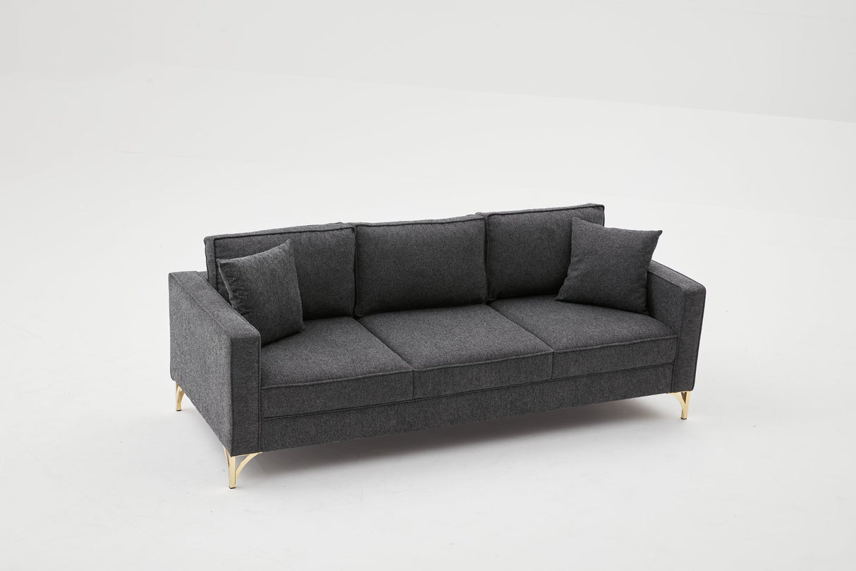 3-seater Bank Berlin Anthracite gold