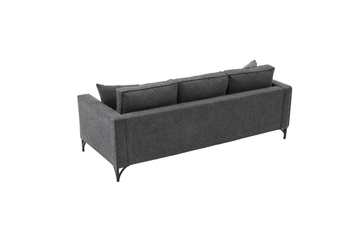 3-seater Bank Berlin Anthracite Black