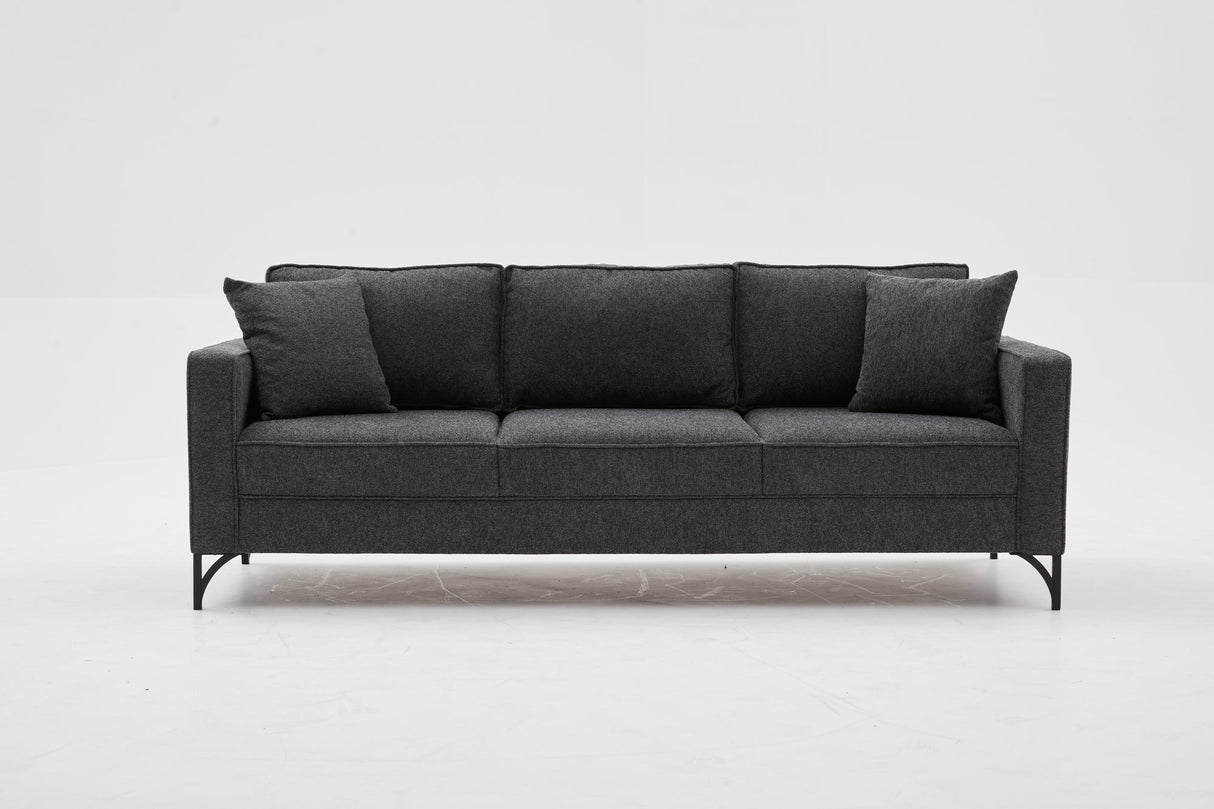 3-seater Bank Berlin Anthracite Black