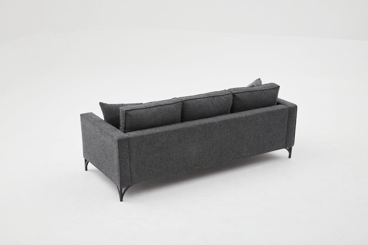 3-seater Bank Berlin Anthracite Black