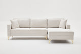 Corner sofa on the right Berlin cream gold