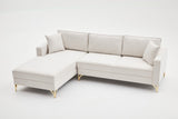 Corner sofa on the left Berlin cream gold