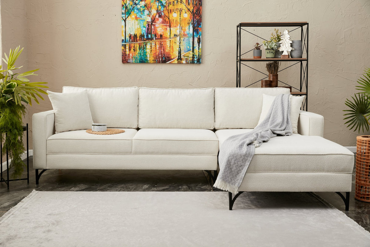 Corner sofa on the right Berlin cream black