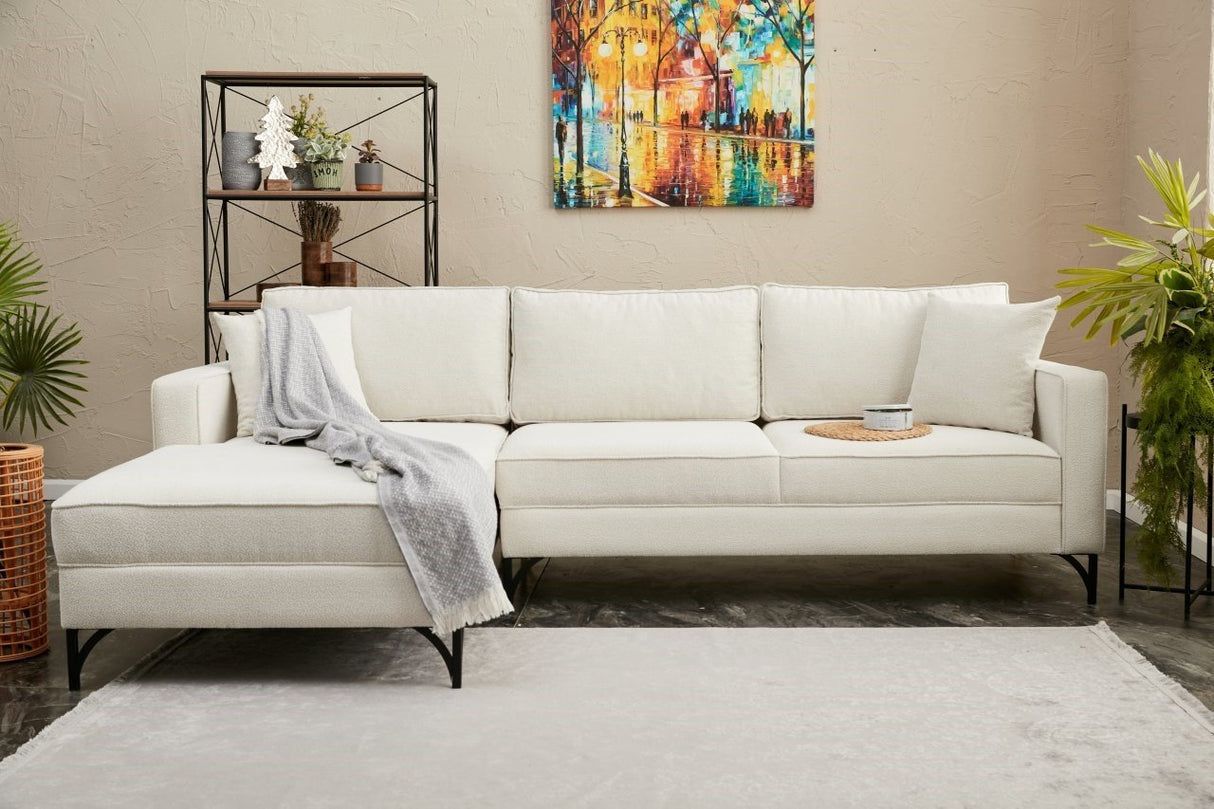 Corner sofa left Berlin cream black