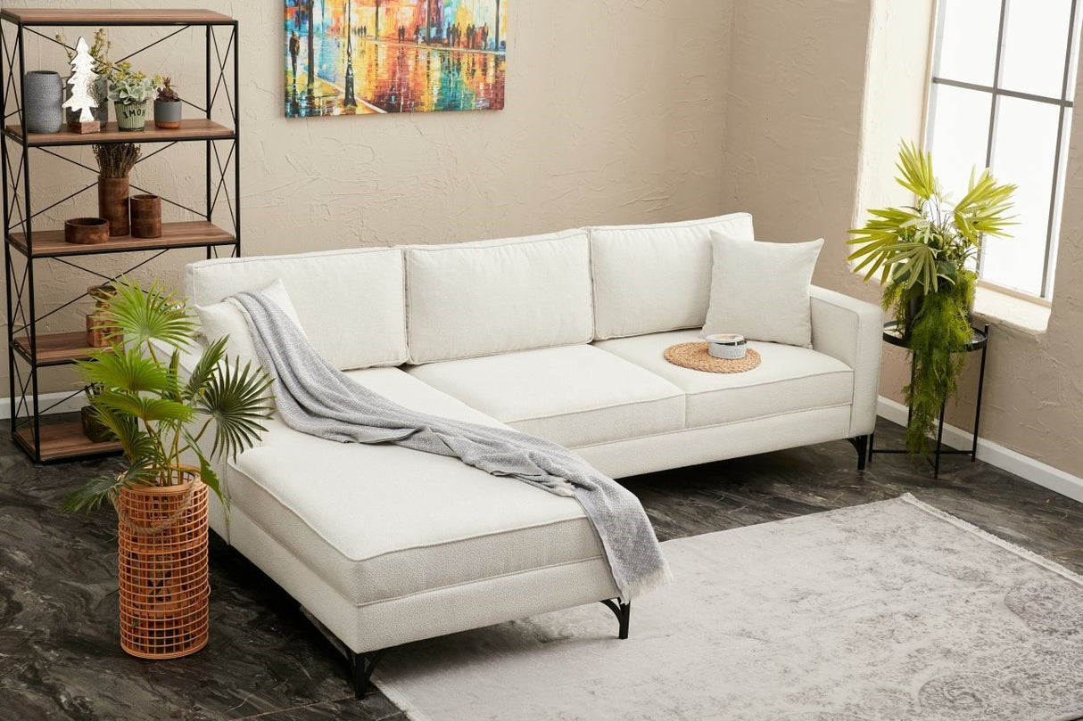 Corner sofa left Berlin cream black