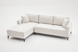 Corner sofa left Berlin cream black