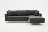 Corner sofa on the right Berlin anthracite gold