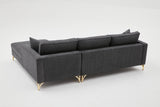 Corner sofa on the right Berlin anthracite gold