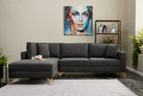 Corner sofa left Berlin Anthracite gold