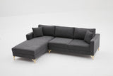 Corner sofa left Berlin Anthracite gold