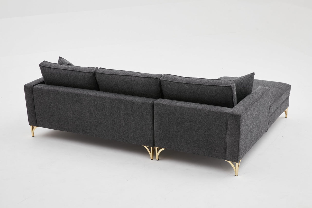 Corner sofa left Berlin Anthracite gold